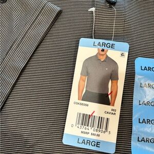 Callaway Black and Gray Striped Polo Shirt